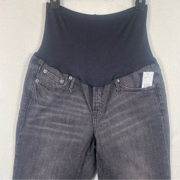 Gap Maternity New With Tags Full Panel Crop Flair Black Jeans Size 28R - Picture 8 of 13